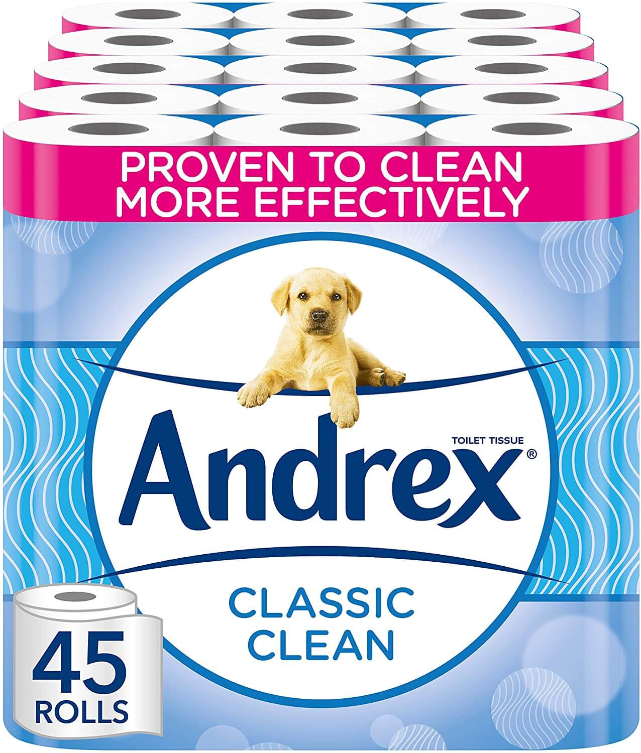 Andrex Classic Clean WC-Rolle Seidenpapier Andrex Classic Clean WC-Rolle Seidenpapier
